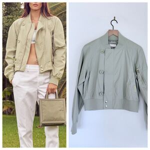 NEW we-ar4 Women's The C Bomber Button Up Jacket in Mint Green Size Small